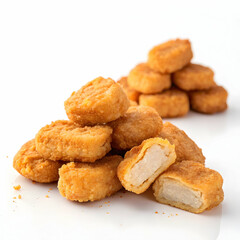 Crispy Chicken Nuggets: Two Delicious Piles of Golden Goodness