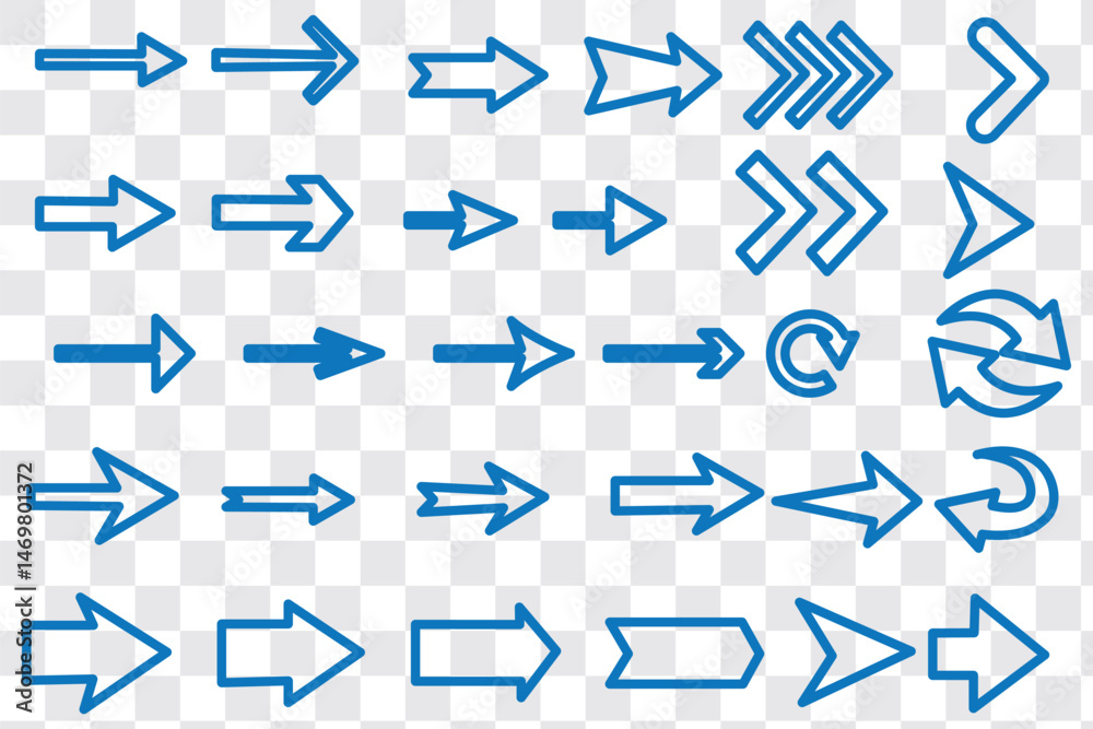 Poster arrow icon set. arrow. cursor. collection different arrows sign. black vector arrows icons. modern s