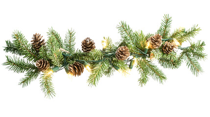 Elegant Christmas Border with Coniferous Branches for Festive Decor