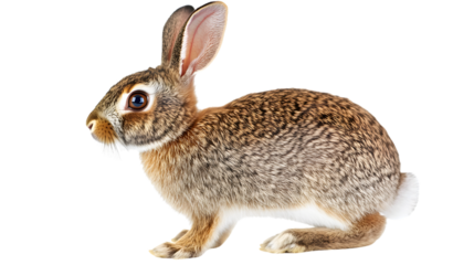 Eastern Cottontail Rabbit Natural Pose Isolated Wildlife Photography