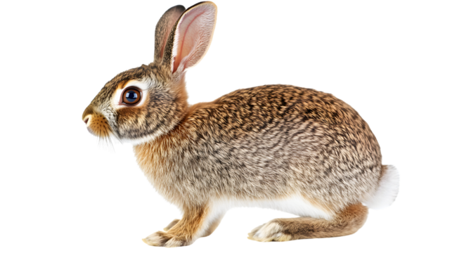 Eastern Cottontail Rabbit Natural Pose Isolated Wildlife Photography