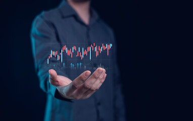  Stock Market Investments Funds and Digital Assets. analyzing forex trading graph financial data.business finance technology and investment concept.