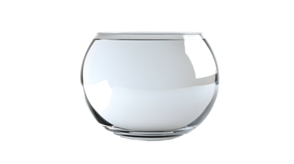 Empty Fish Bowl Isolated on Transparent Background - Isolated Aquarium Design