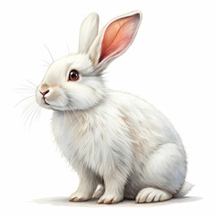 Fototapeta premium Adorable White Rabbit: High-Quality Image