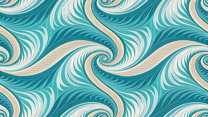 Swirling Ocean Inspired Abstract Art  Fluid Motion & Harmonious Hues