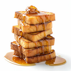 Delicious French Toast Recipe: Stack of Golden Brown Bread with Maple Syrup