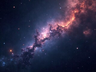 Cosmic background of stars and galaxies. A dark infinite universe with shining stars and constellations. Stellar space. Stardust nebulae. .