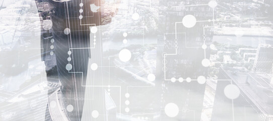 Universal financial background. Line and dots. Futuristic digital background for Business technology