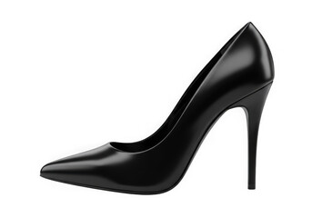 Elegant black high heel shoe isolated on white background