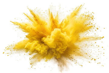 yellow color explosion isolated on transparent background