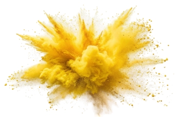 yellow color explosion isolated on transparent background