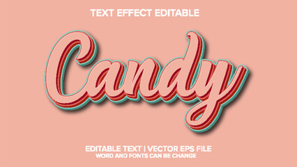 pink candy text effect vector editable
