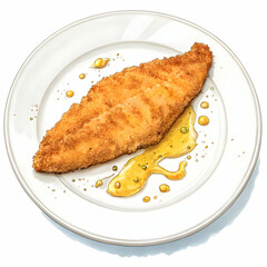 Crispy Fried Fish Fillet with Lemon Butter Sauce: Recipe and Stock Photo
