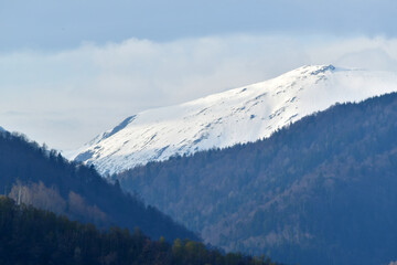 snow covered mountains