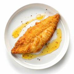 Crispy Breaded Fish Fillet with Lemon Butter Sauce Recipe