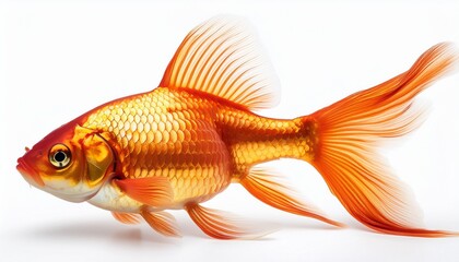 Fototapeta premium gold fish isolated on white background