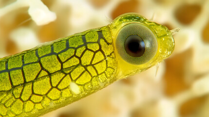 Fototapeta premium Macro Photography of a Tiny, Translucent Green Sea Creature