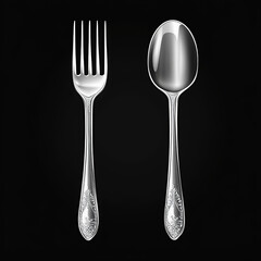 Fork spoon and knife cutlery isolated 