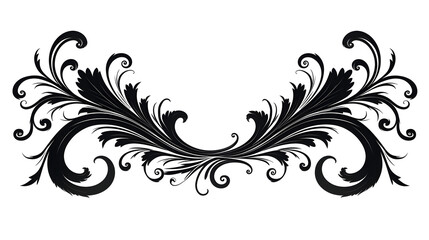 Fototapeta premium Intricate Ornamental Black Frame with Mutually Overlapping Arc Elements for Elegant Designs