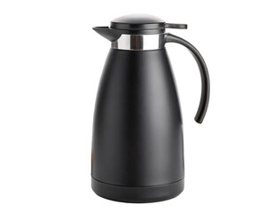 Black Stainless Steel Thermos Jug Isolated on transparent Background

