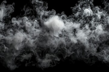 Abstract smoke swirls on black background
