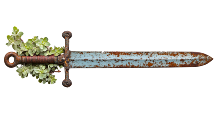 Ancient Medieval Royal Sword - Antique Weapon with Rust Metal