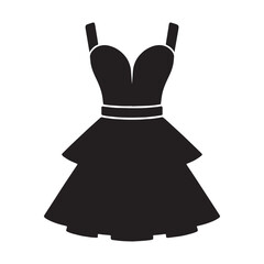 Graceful peplum dress artwork with sculpted detail around midsection – peplum dress silhouette – peplum dress vector – peplum dress illustration – ladies dress silhouette

