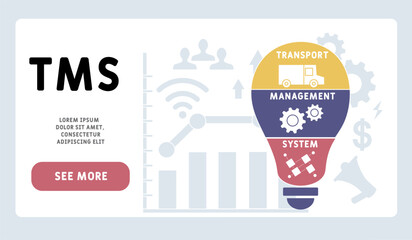 TMS Transport Management system acronym. business concept background. vector illustration concept with keywords and icons. lettering illustration with icons for web banner, flyer, landing