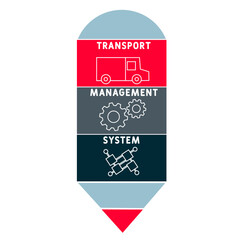 TMS Transport Management system acronym. business concept background. vector illustration concept with keywords and icons. lettering illustration with icons for web banner, flyer, landing