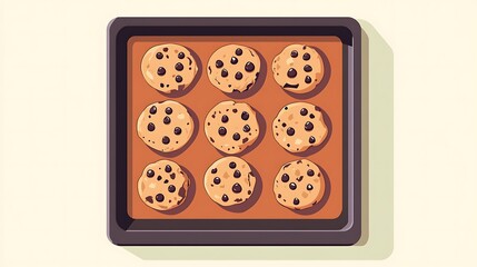 Baked Chocolate Chip Cookies Tray.