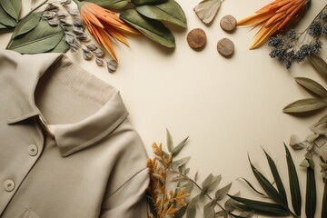 Stylish fabric and dried plants arrangement.