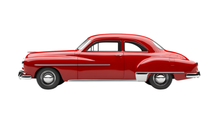 Sleek Red Car Isolated on Transparent Background for Creative Projects