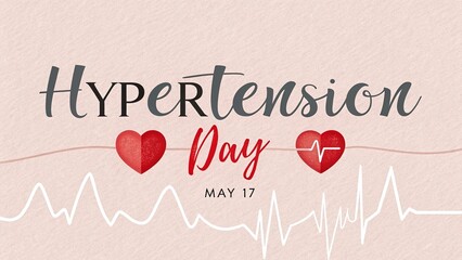 Text-based hypertension awareness poster with modern medical design elements.