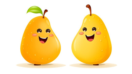 Pear cartoon vector illustration for communication concept design