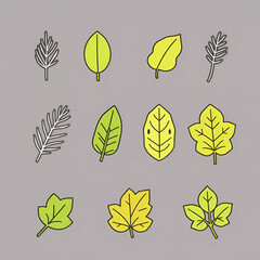 fully editable outline icon collection from nature concept. thin line icons set such as pine leaf, ovate, palmatelly, cordate, sassafras leaf,