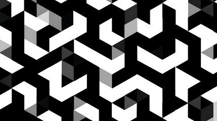 Abstract geometric shapes in black, white, and grey