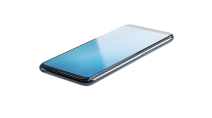Modern Smartphone Floating Display Isolated on Transparent Background