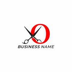 Obraz premium logo design creative letter O and scissors