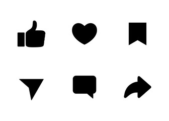 like,comment,share icons set isolated on transparent background