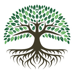 Fototapeta premium Tree of Life Symbol, Nature, Growth & Harmony, Tree Logo Design Vector
