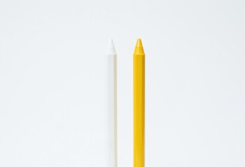 Artistic crayon duo - isolated, clean, school design tool