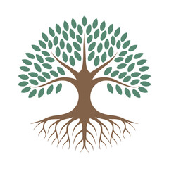 Fototapeta premium Tree of Life Symbol, Nature, Growth & Harmony, Tree Logo Design Vector