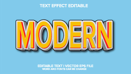 modern text effect vector editable