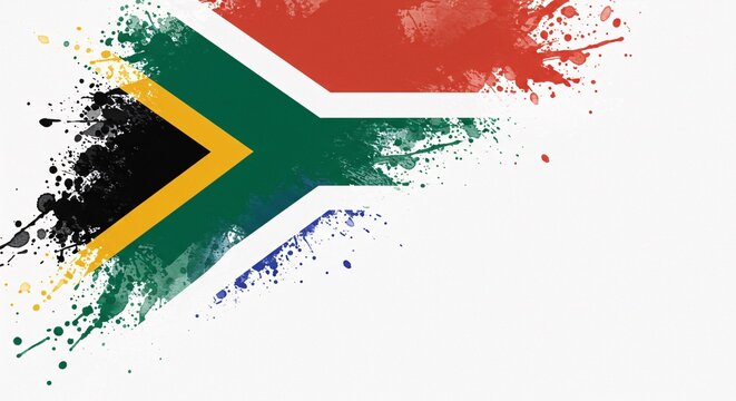 Expressive South African Flag A Grunge Art Design Featuring Vibrant Colors and Bold Strokes