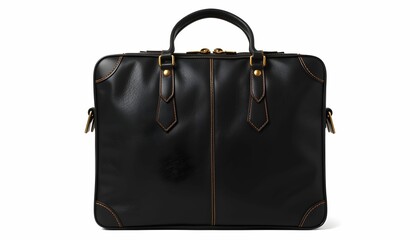 black leather briefcase, highly detailed, photorealistic, professional office accessory, sophisticated design, sturdy construction, metal hardware, premium quality