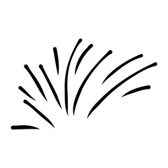 Simple hand-drawn illustration of party streamers and confetti in black. Perfect for festive designs, celebrations, invitations, and digital decorations.  