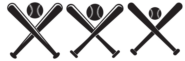 Crossed baseball bats silhouette vector, Baseball silhouette, Baseball bat, Softball clipart