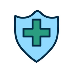 Medical Shield Icon – Protection and Health Security Symbol