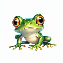 Cute frog digital clipart centered on plain white background