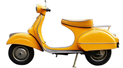 Yellow Vintage Scooter Isolated on Transparent Background - 3D Render